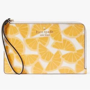 KATE SPADE STACI ORANGE TOSS L-ZIP WRISTLET